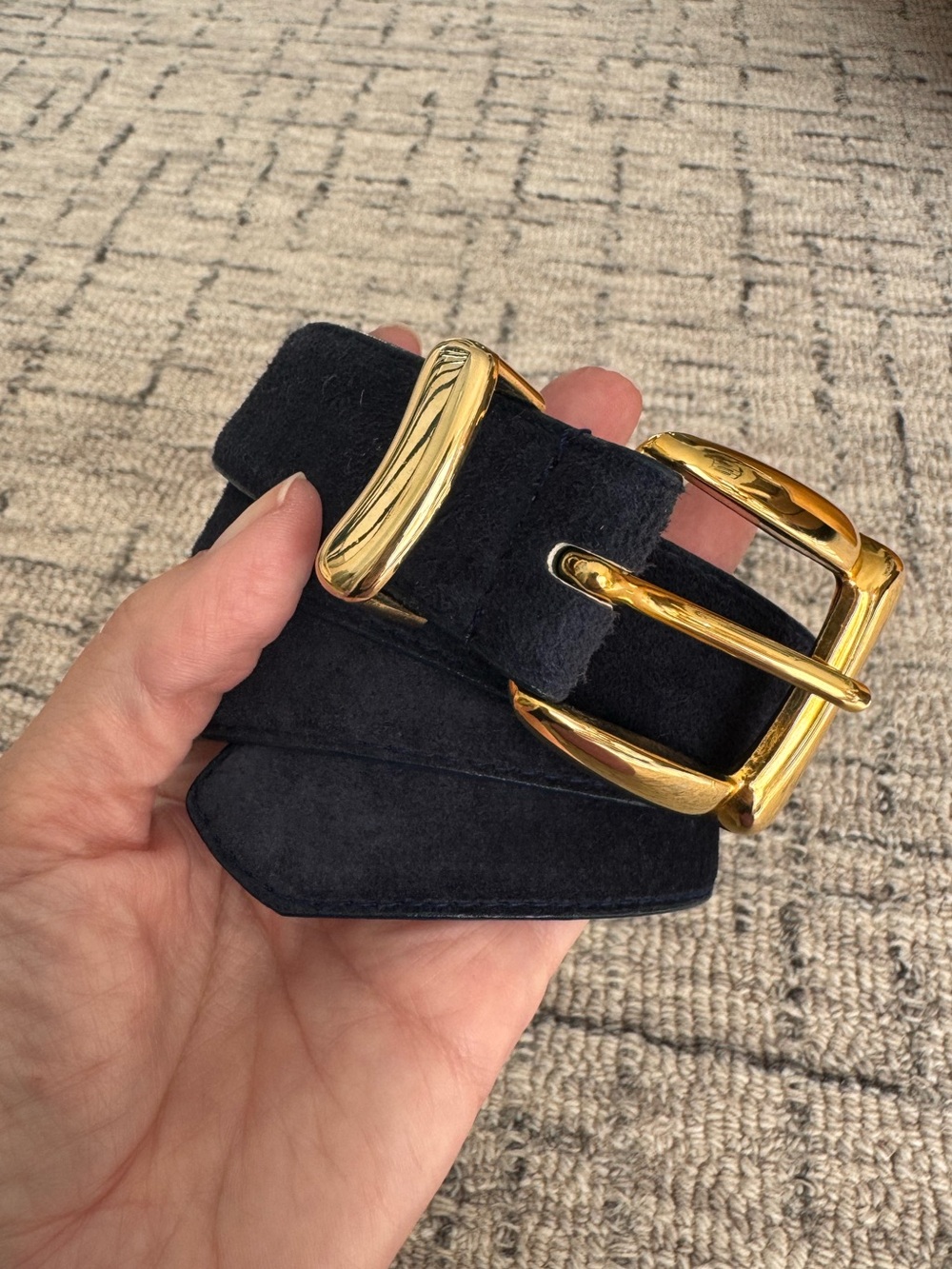 Crown Pacific Navy Suede belt
